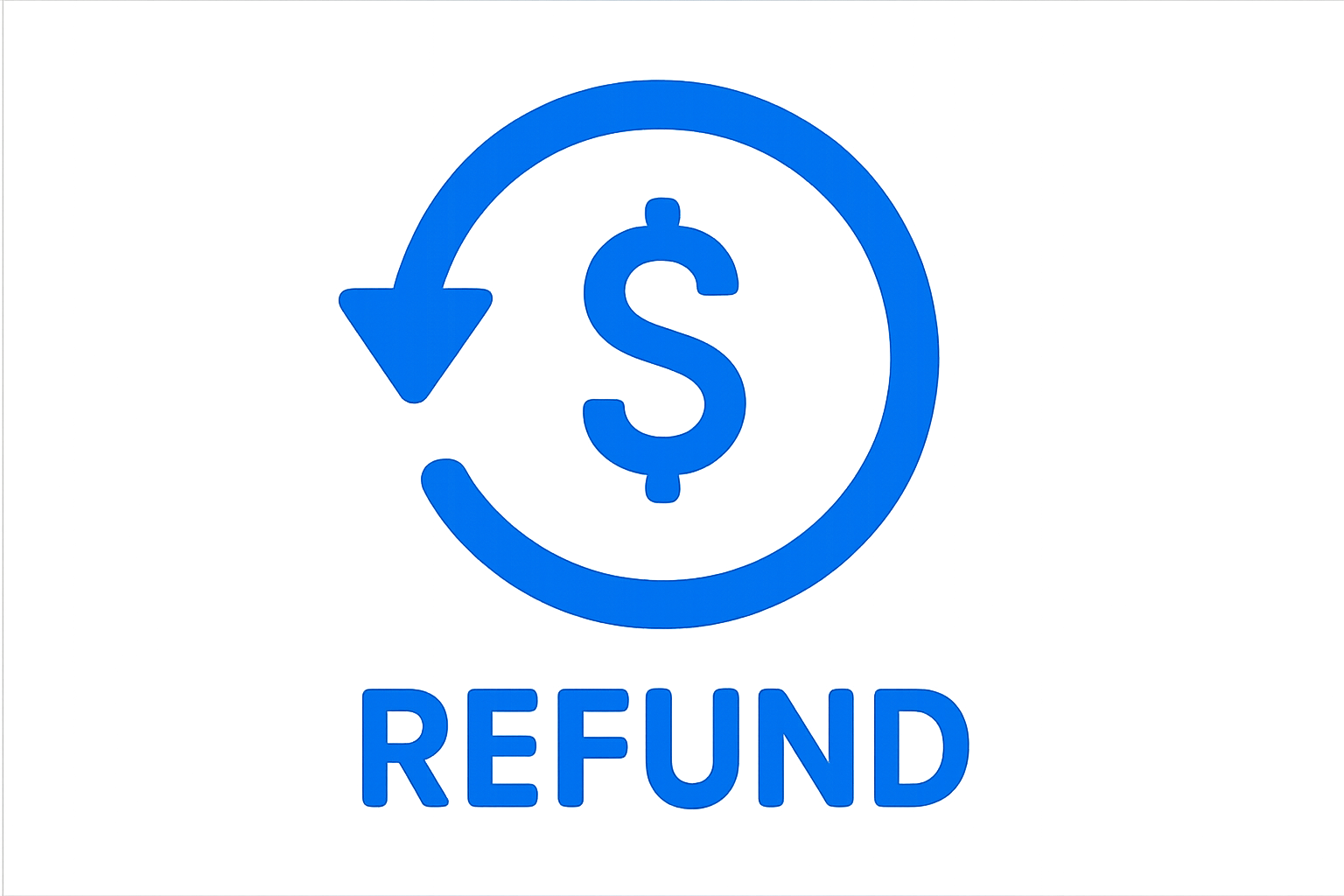 Create me a refund icon blue in png