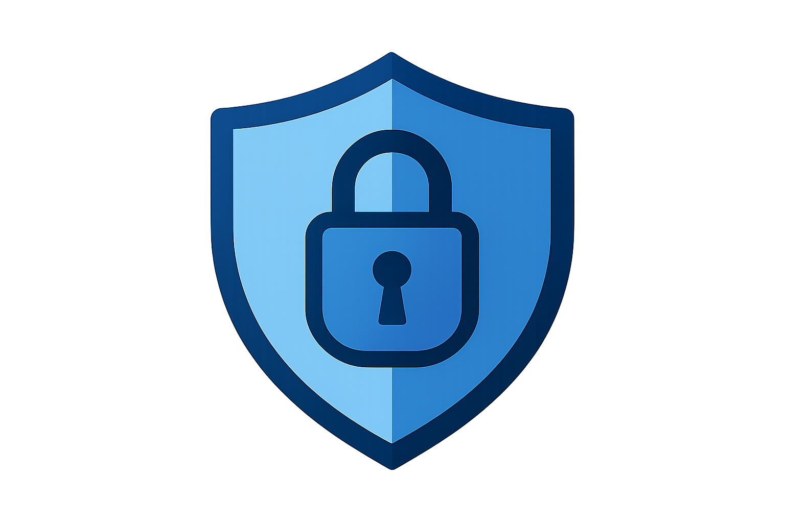 Create me a unique security icon on blue color png